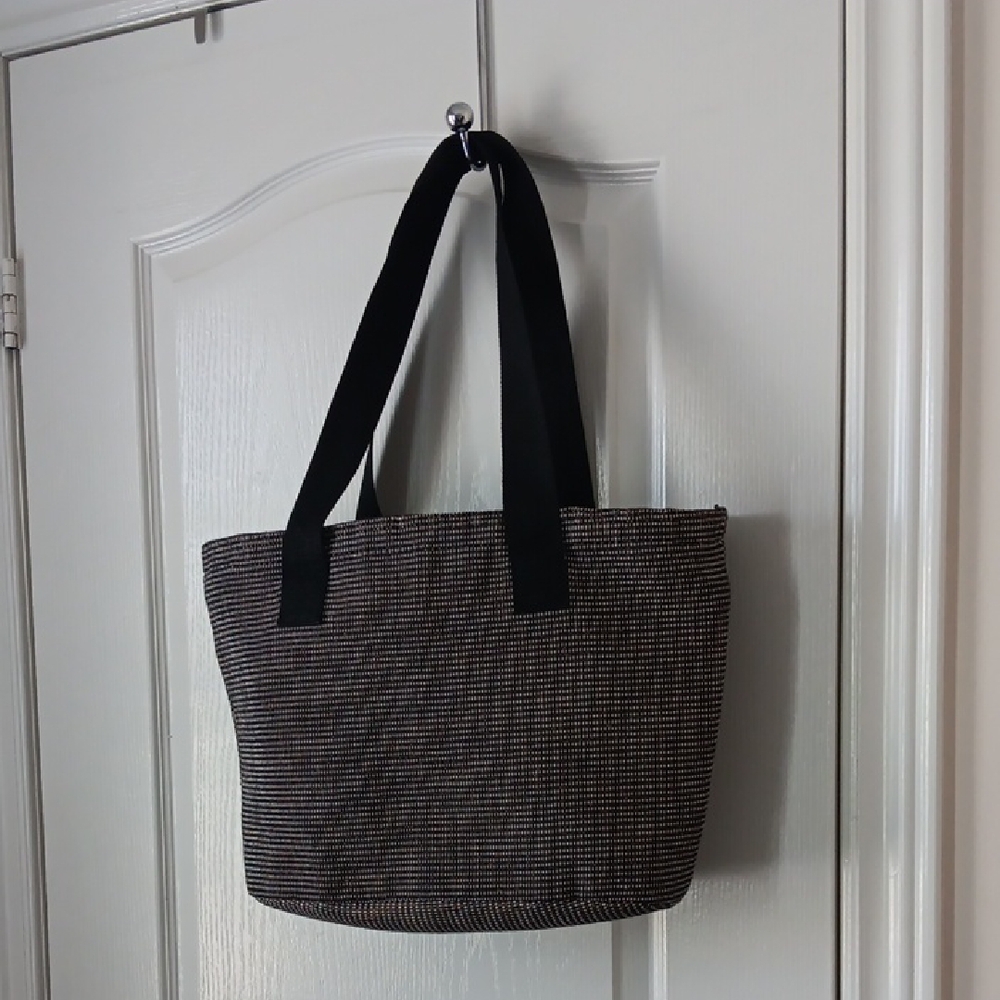 H&M Stylish Black With White Dotted Lunch Tote Bag